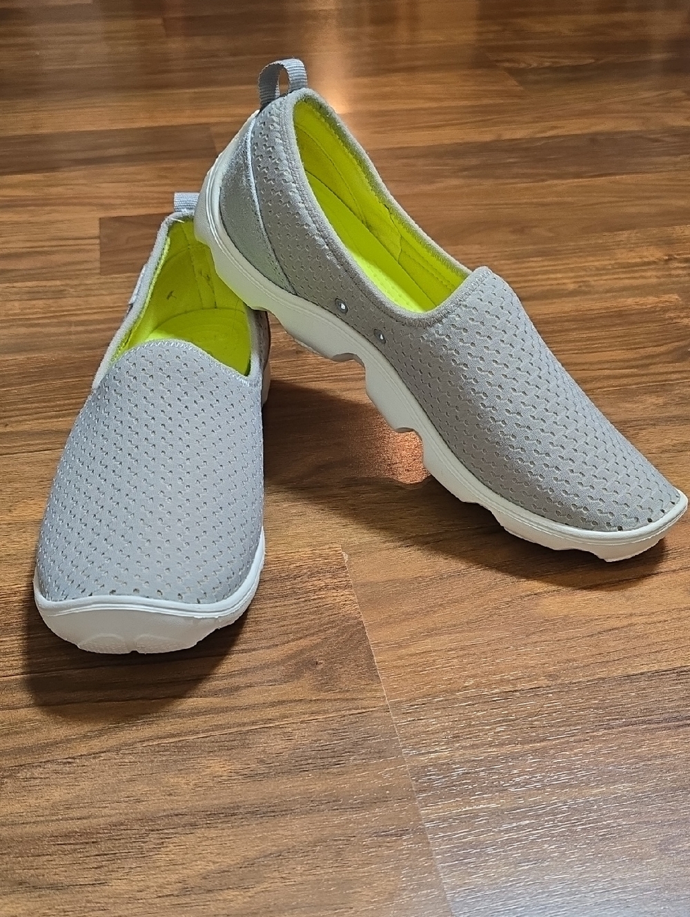 CROCS Gray Nylon Mesh Slip-On Flats